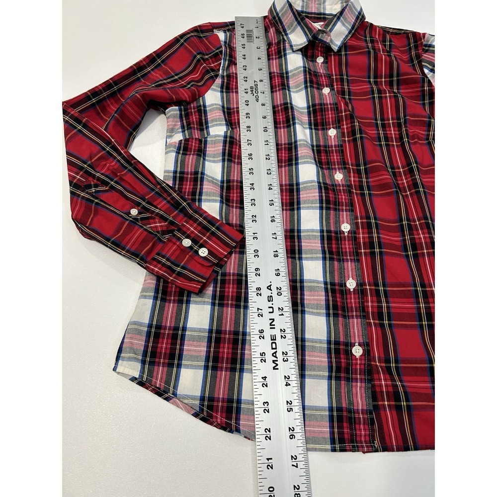 Classic Plaid Button-Up Tailored Preppy Look Timeless Pattern J Crew Women's 2 - Picture 7 of 8
